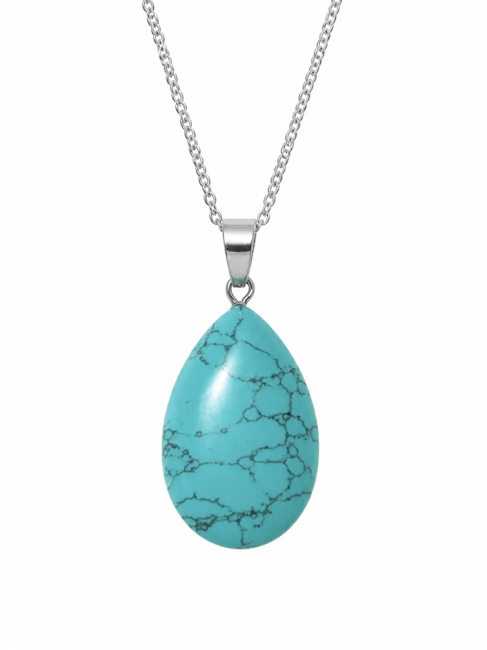 Sterling silver natural crystal necklace 18”